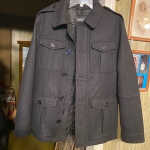 Express Men's Charcoal Military Jacket